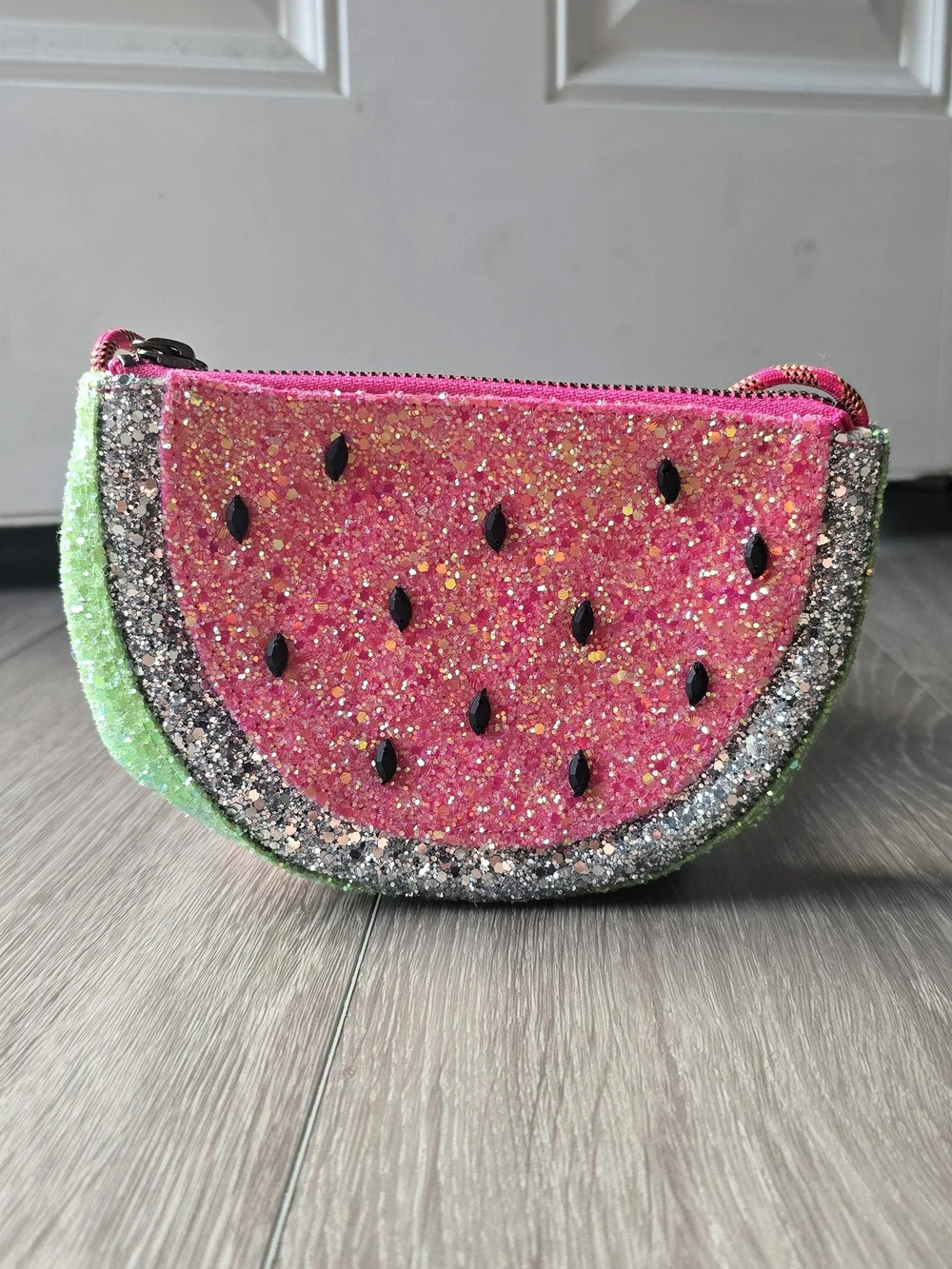 Crewcuts J.Crew Girls Glitter Watermelon Crossbody Bag Pink Green Sparkle